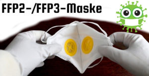FFP2 und FFP3 Atemschutzmasken schützen gegen Viren Infektionen.
