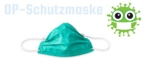 OP Schutzmaske nach EN 14683 - Ansteckungsschutz vor Viren Erkrankungen.