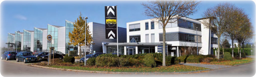 Samedia Fertigungsgebäude in Deutschland. Hier werden die Premium Diamantsegmente mit der SHOXX Technologie gefertigt.