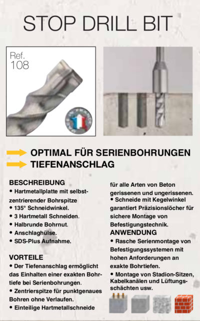 DIAGER SDS-Plus Betonbohrer für Serienbohrungen von LUMA Handels KG - Wenns exakt sein soll und trotzdem schnell gehen muss, sind diese Bohrer die beste Wahl. Ideal Passend für alle herkömmlichen Bohrhämmern von Bosch, Hilti, Metabo, Makita, Milwaukee, Dewalt, Spit, Duss.